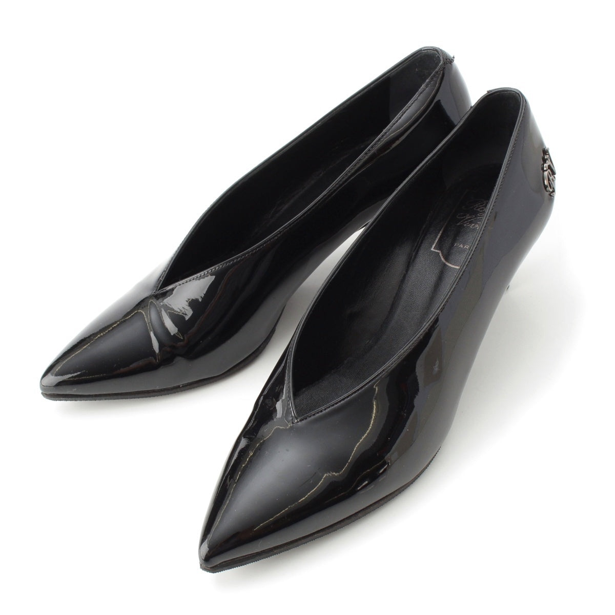 Roger Vivier Patent leather CHOC REAL RV logo heels pumps black 38