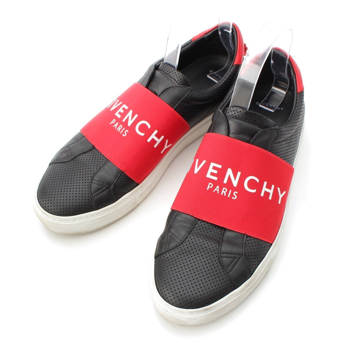 Givenchy URBAN STREET leather Low cut sneakers shoes Black x red 42