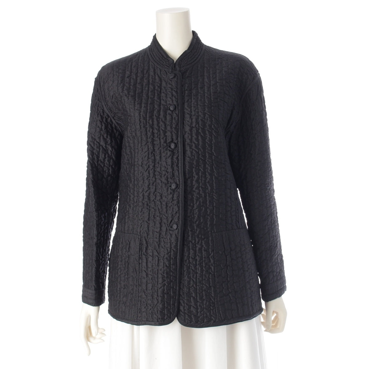 ISSEY MIYAKE Cotton silk ASHA BY MDS Quilted Reversible Design Blouson Jackets Outerwear Tops PE54-FD301 black S