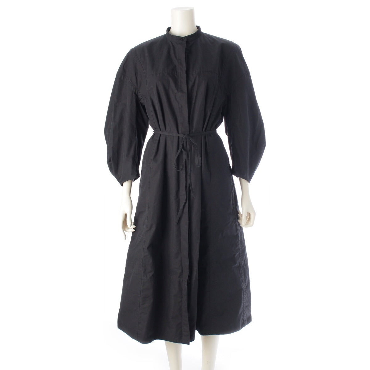 JIL SANDER cotton No collar Belted one piece black 36