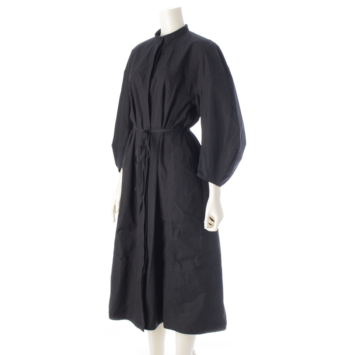 JIL SANDER cotton No collar Belted one piece black 36