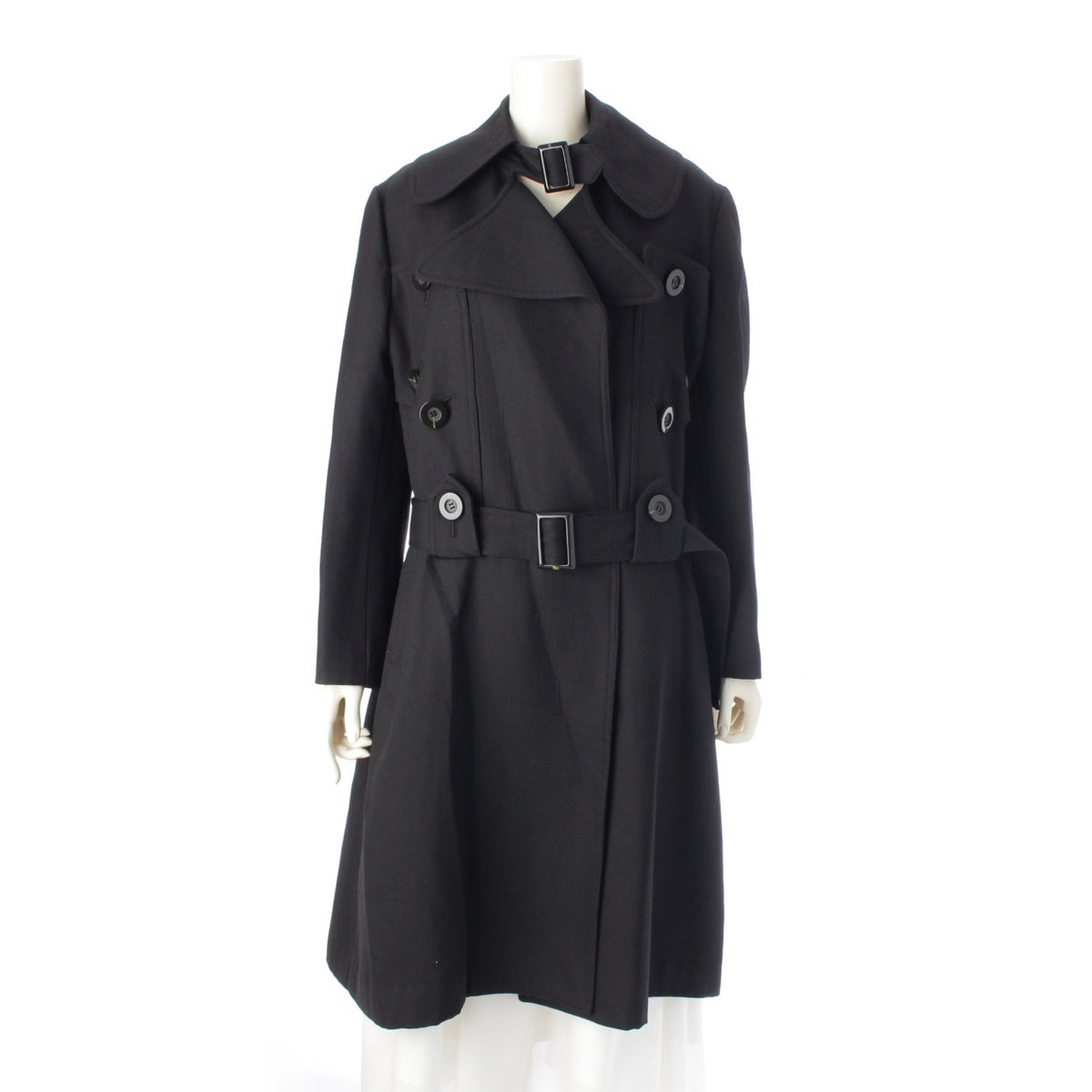 Yohji Yamamoto wool trench coat outer FN-C04-147 black 1