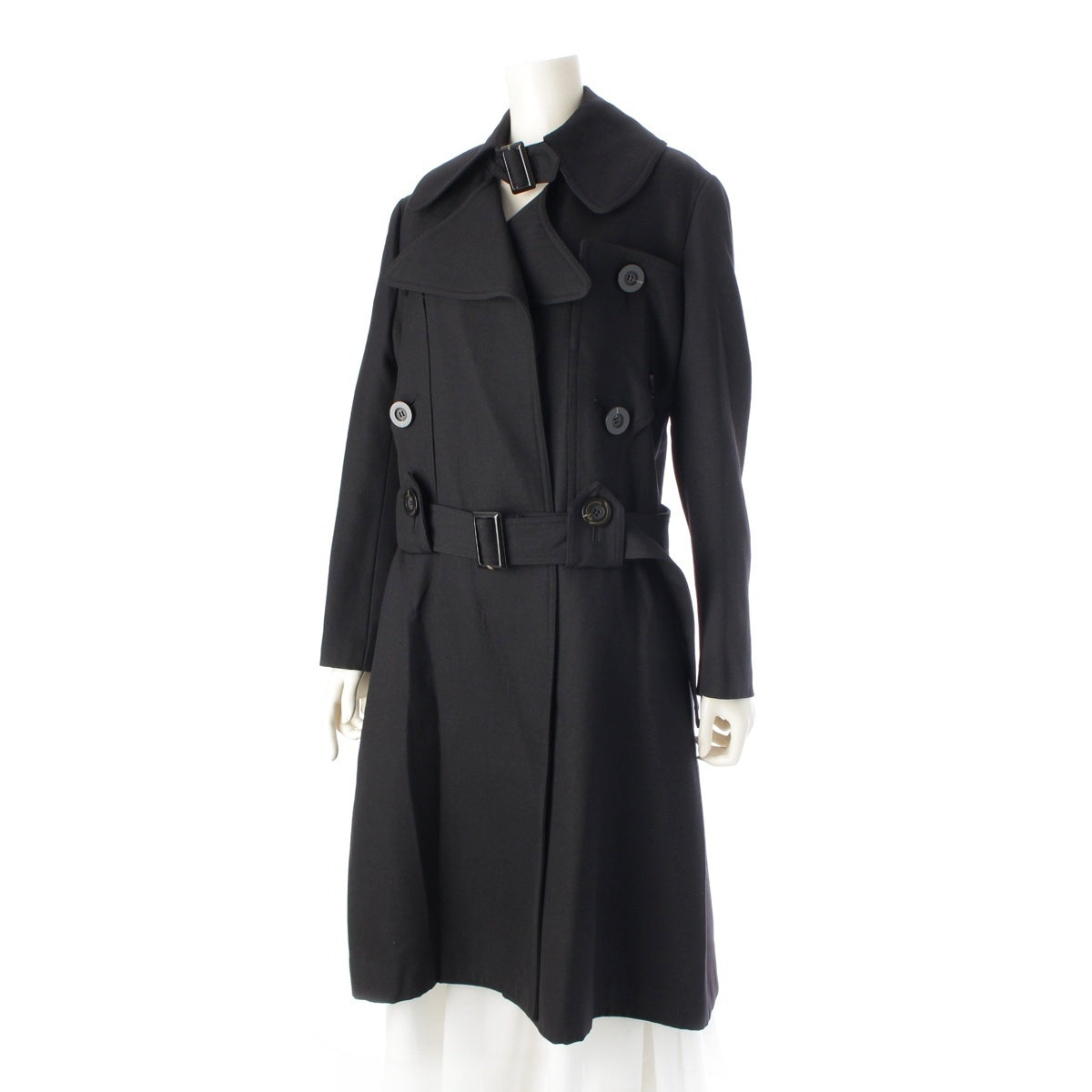 Yohji Yamamoto wool trench coat outer FN-C04-147 black 1