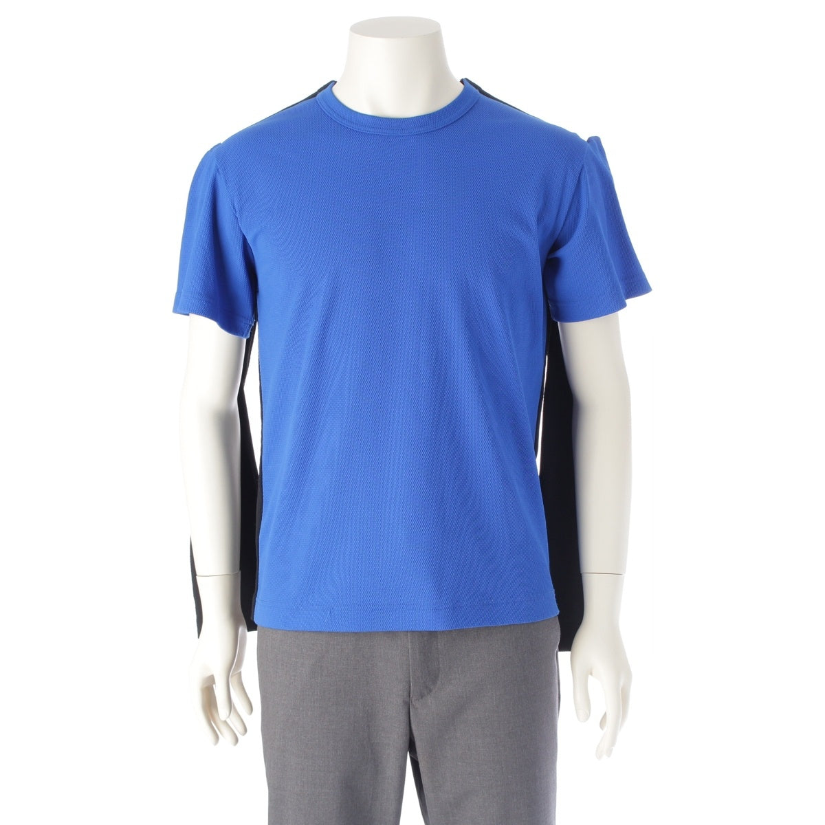 COMME des GARCONS HOMME PLUS polyester docking Cut Long Sleeve Short Sleeve Twin Tops PM-T041 Black blue S