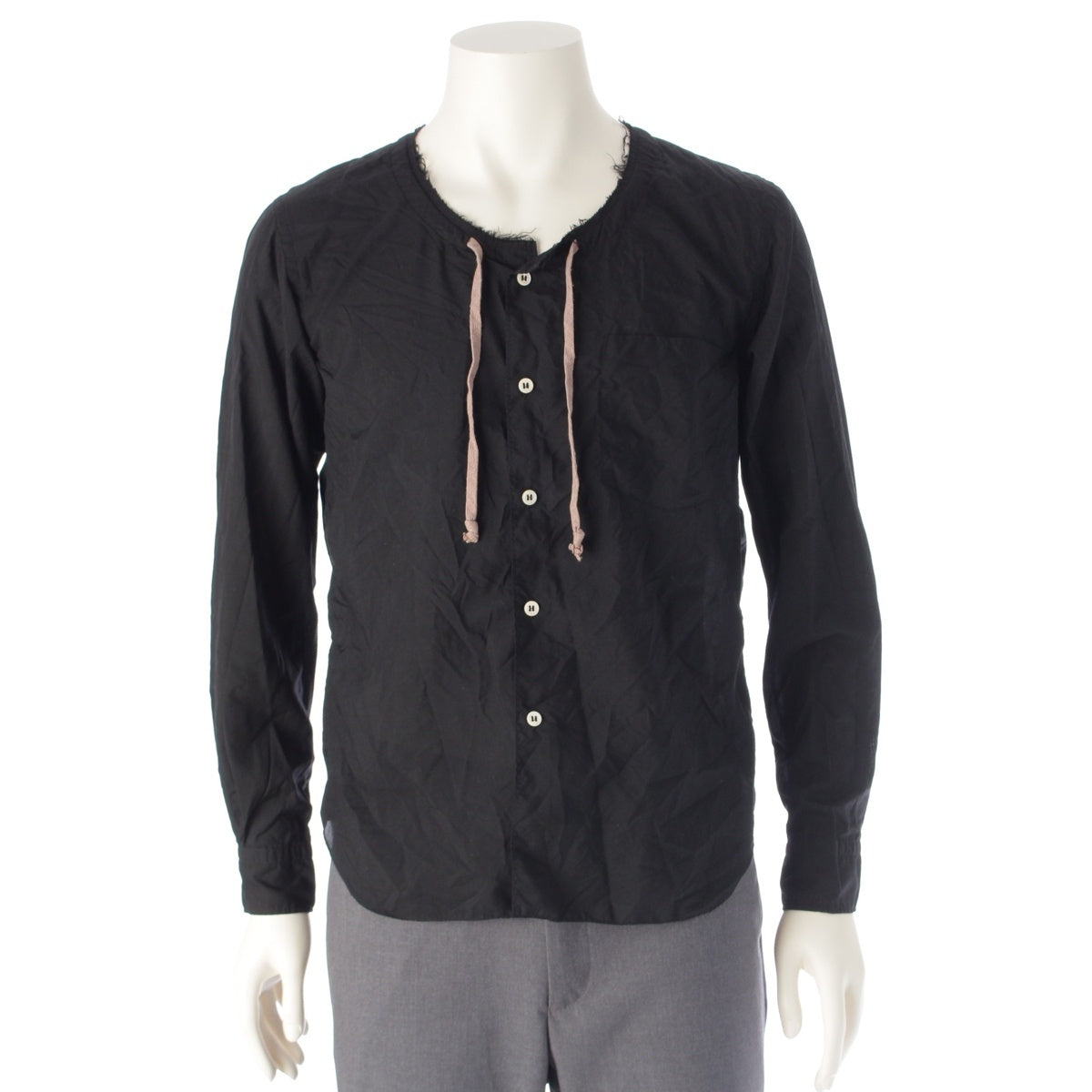 COMME des GARCONS polyester Drawstring Long sleeve shirt tops PS-B021 black XS