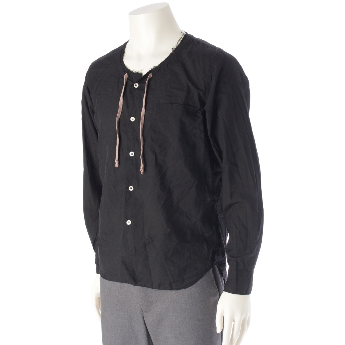 COMME des GARCONS polyester Drawstring Long sleeve shirt tops PS-B021 black XS