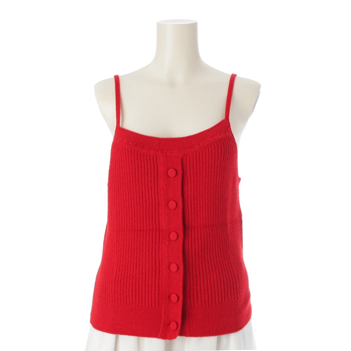 DRIES VAN NOTEN Wool acrylic rib Tank top tops 251-011209-1713-352 Red L