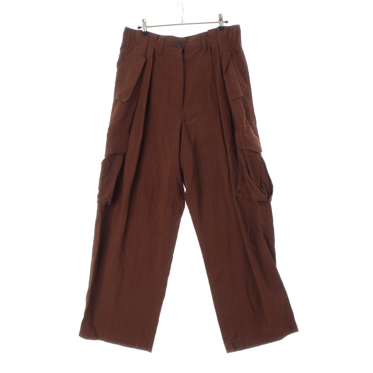 DRIES VAN NOTEN Nep High Waist Wide Pants Bottoms Brown 38