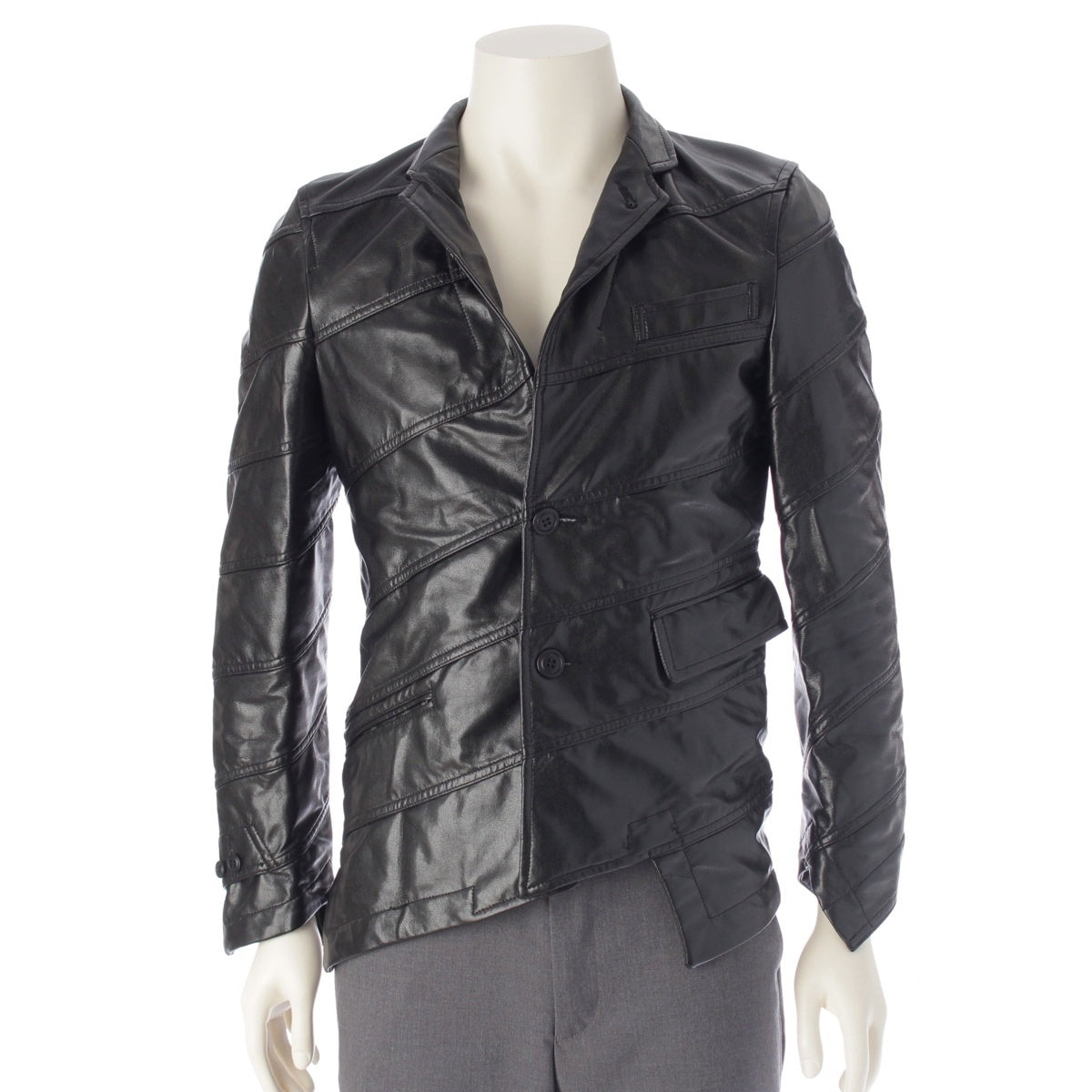 COMME des GARCONS HOMME PLUS Faux leather tailored jacket outer PP-J039 black XS