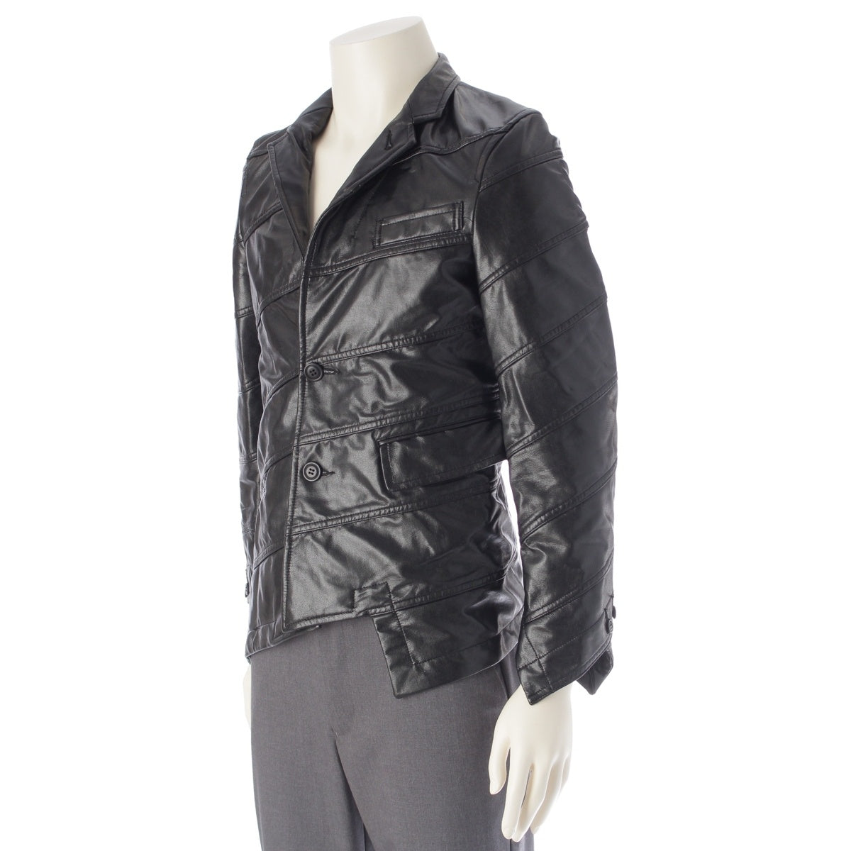 COMME des GARCONS HOMME PLUS Faux leather tailored jacket outer PP-J039 black XS