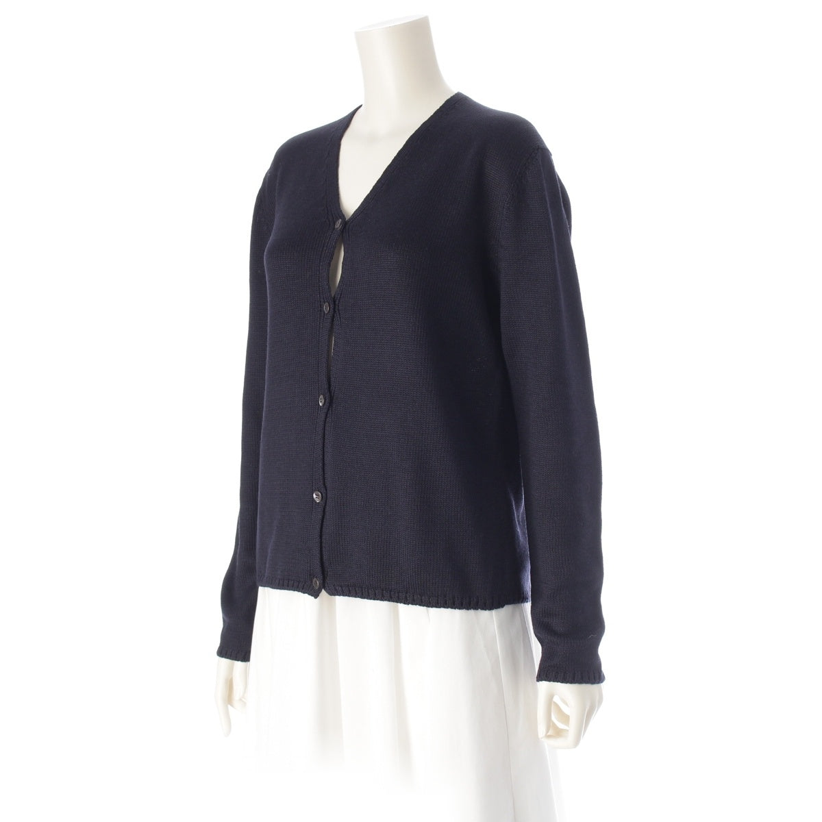 PRADA 100% silk Long sleeve cardigan tops Navy 44