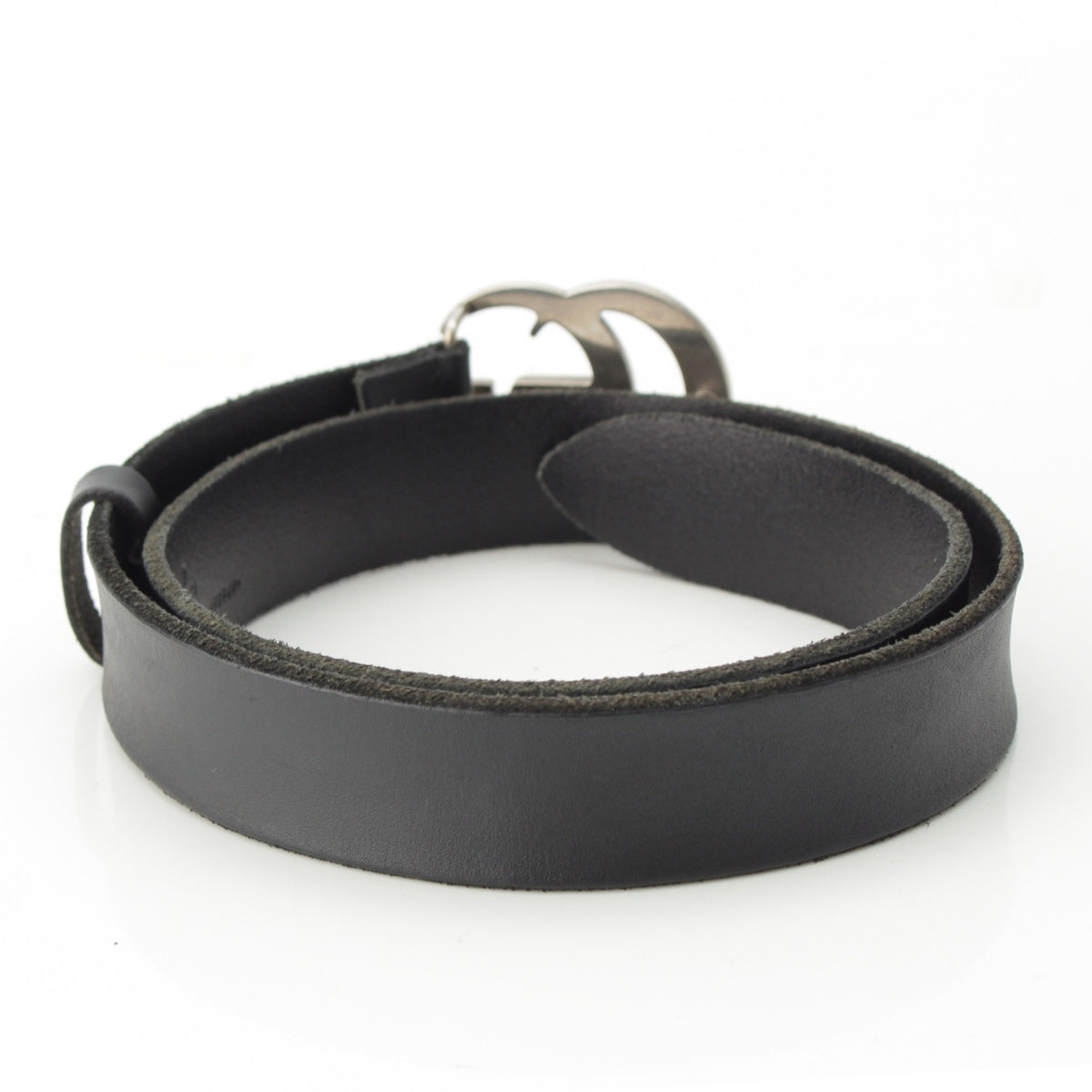 GUCCI leather GG Marmont Double G Slim belt 414516 black 75.20