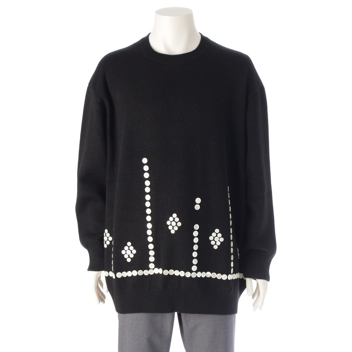 COMME des GARCONS Homme Plus Button Decorative Knit sweater PN-N006 black M