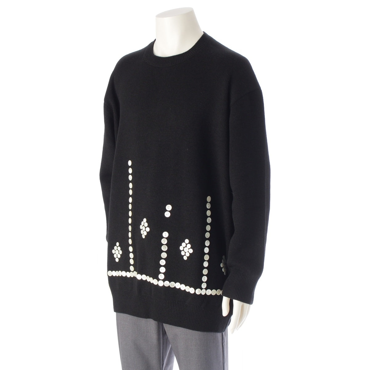 COMME des GARCONS Homme Plus Button Decorative Knit sweater PN-N006 black M