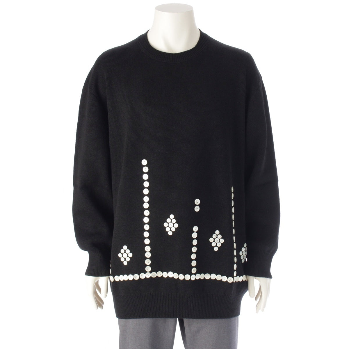 COMME des GARCONS HOMME PLUS acrylic Button Decorative Knit sweater PN-N006 black M