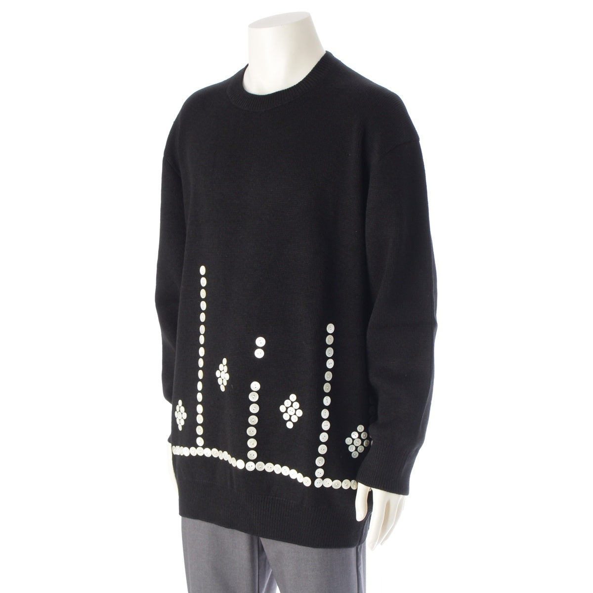 COMME des GARCONS HOMME PLUS acrylic Button Decorative Knit sweater PN-N006 black M