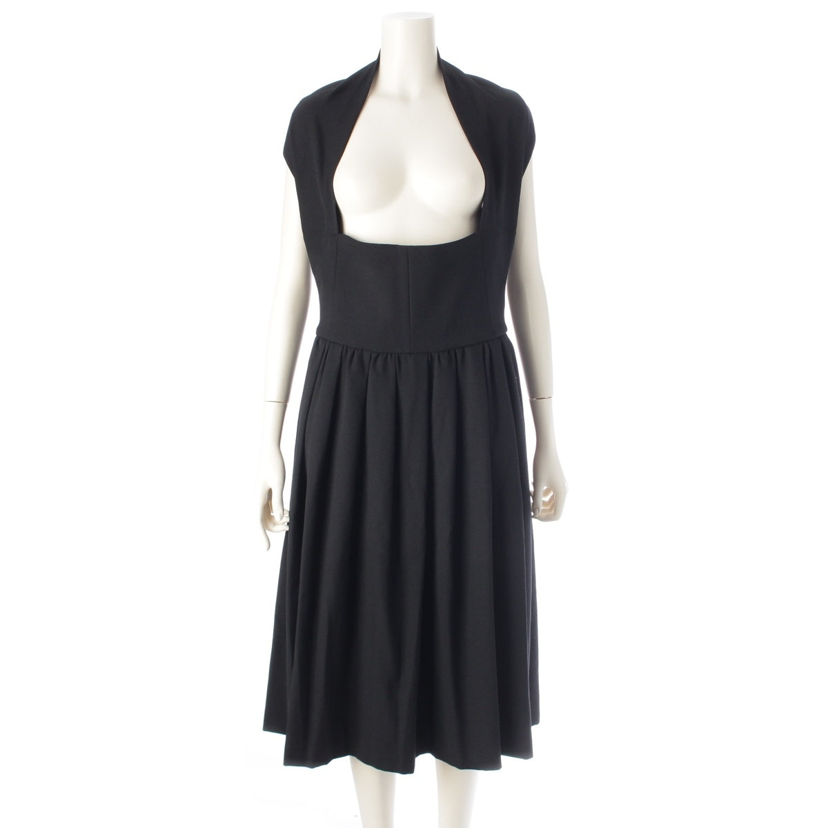 COMME des GARCONS COMME des GARCONS Comcom wool sleeveless flared one piece RN-A02 black XS