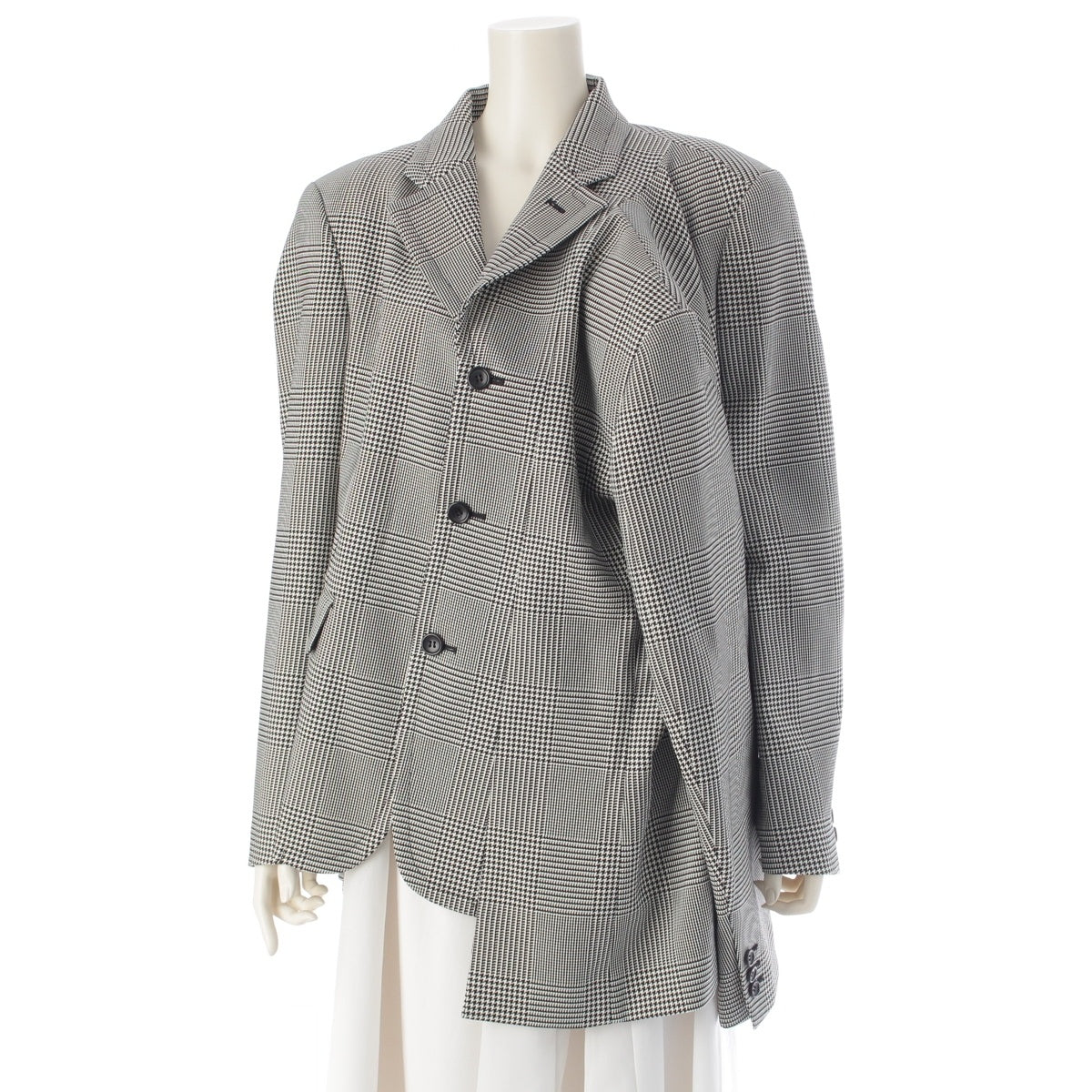 COMME des GARCONS Four-sleeve houndstooth check pattern Jacket GN-J001 Black White XS