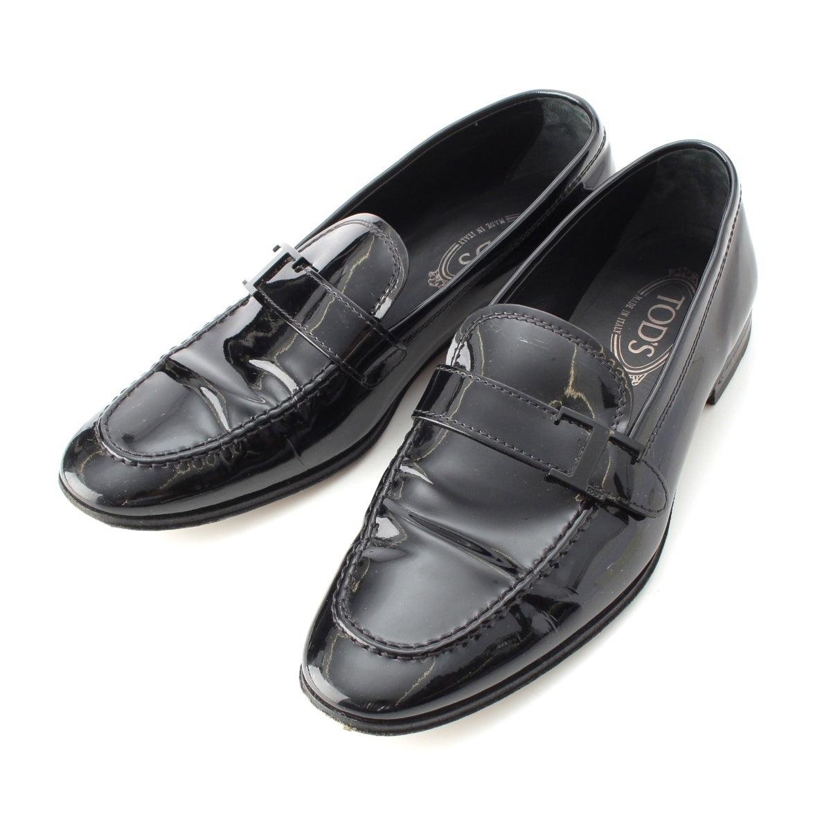 TOD’S enamel patent loafers shoes black 6.5