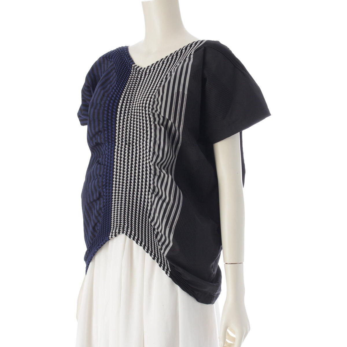 ISSEY MIYAKE Nylon Blend Steam stretch deformation tops IM83FJ010 Blue 2