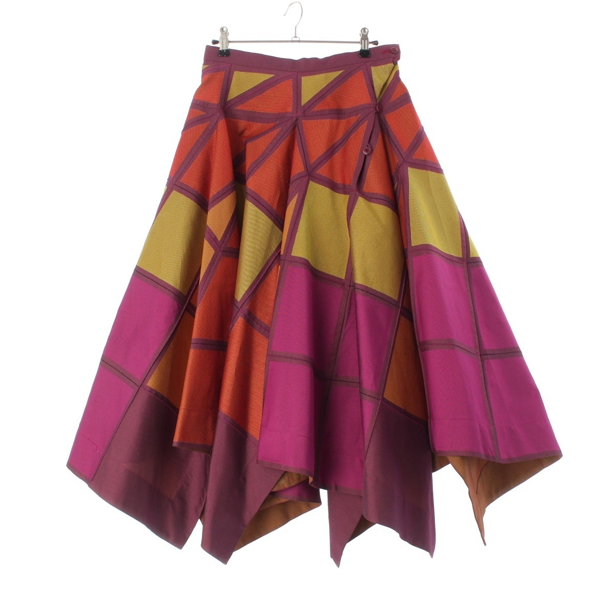 ISSEY MIYAKE Steam Stretch Flare skirt IM54FG517 Pink x Gold Multicolor 2
