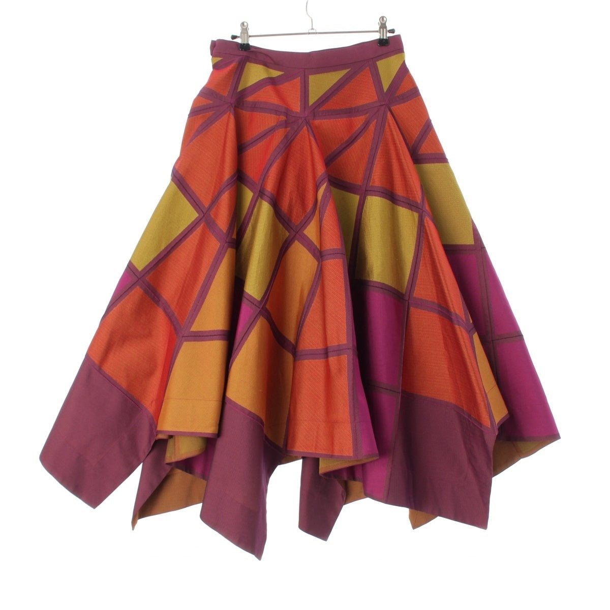 ISSEY MIYAKE Steam Stretch Flare skirt IM54FG517 Pink x Gold Multicolor 2