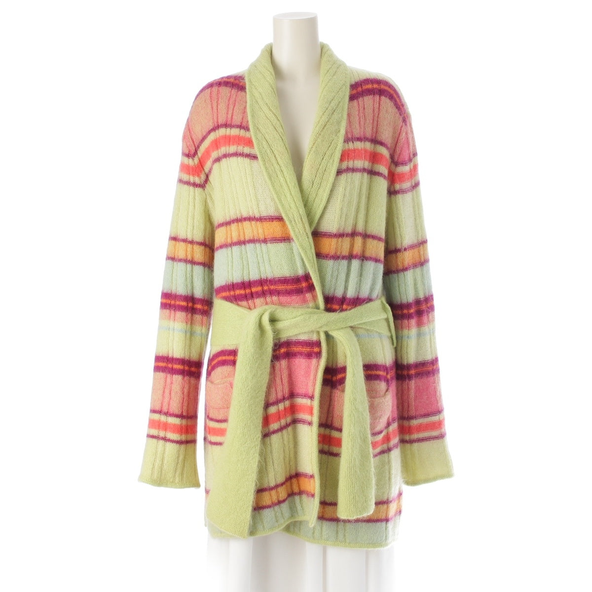 Givenchy Mohair x nylon x wool long cardigan Multicolor green x red ‐