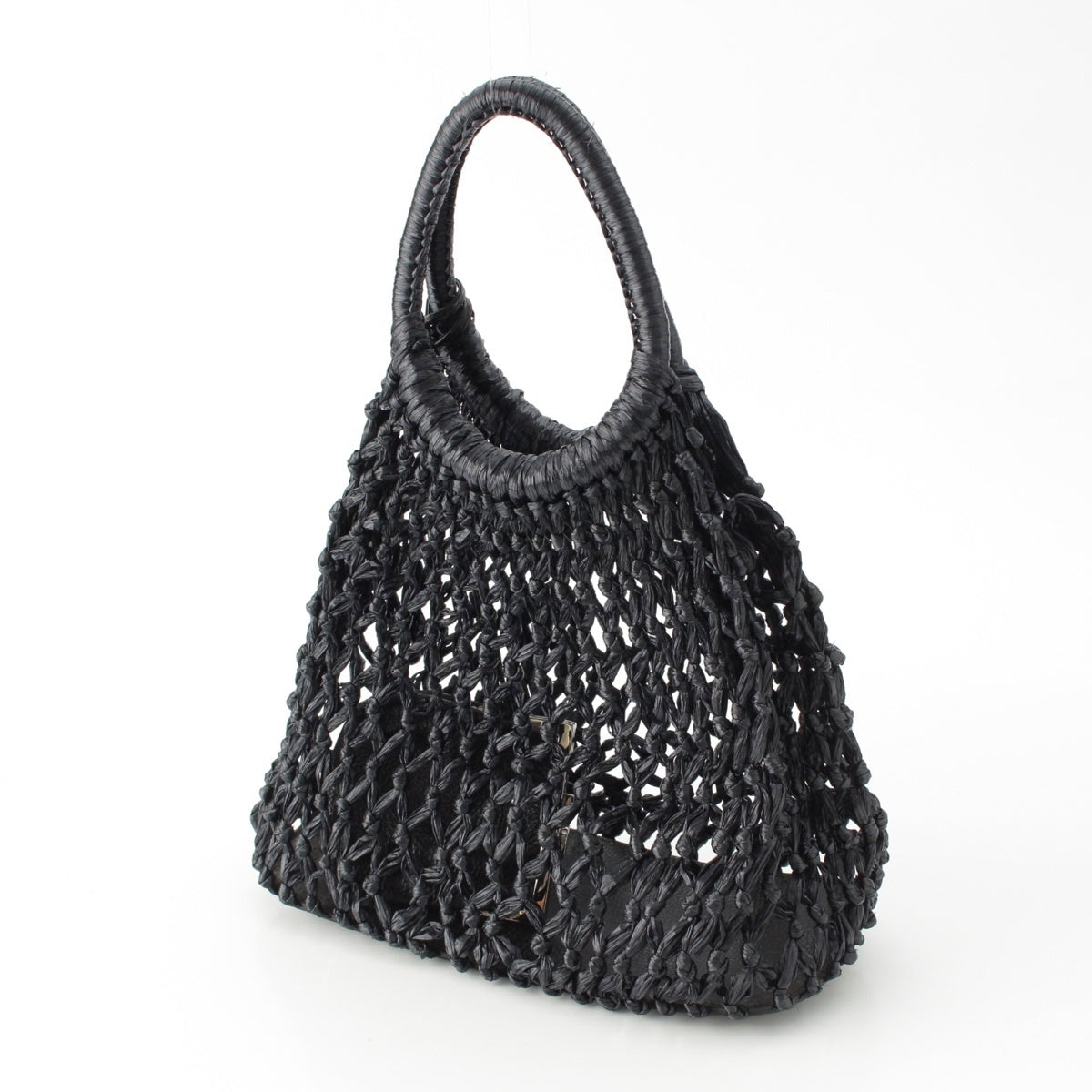 DOLCE&GABBANA Raffia Archive Shopping Bag Handbag With porch black
