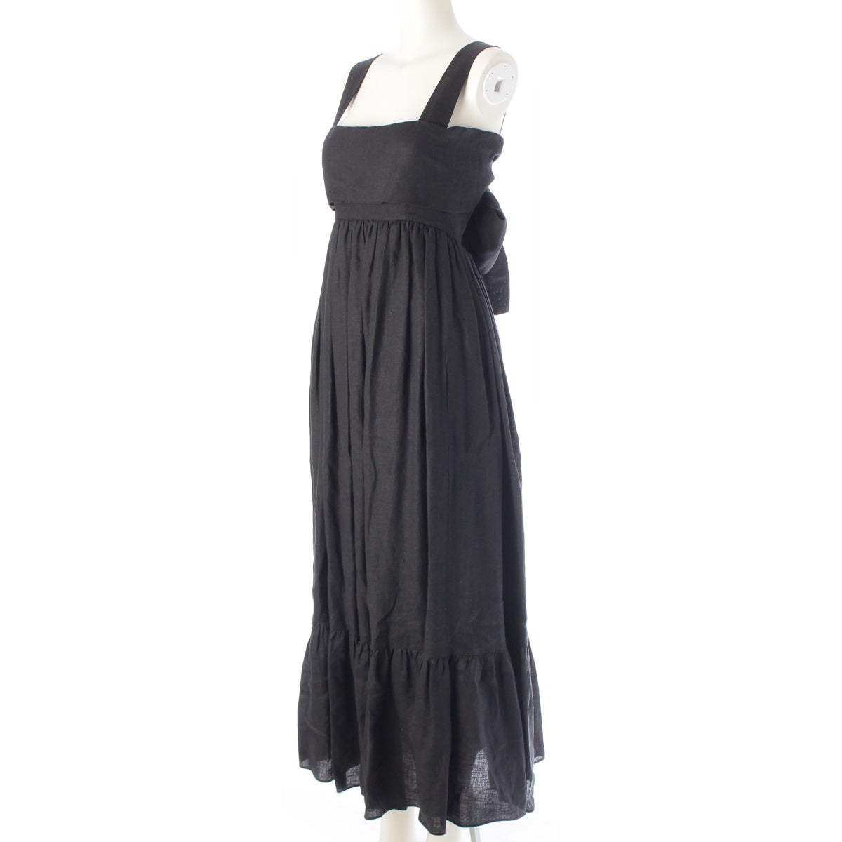 Chloe linen Ribbon bow tie one piece 17SR049 black 34