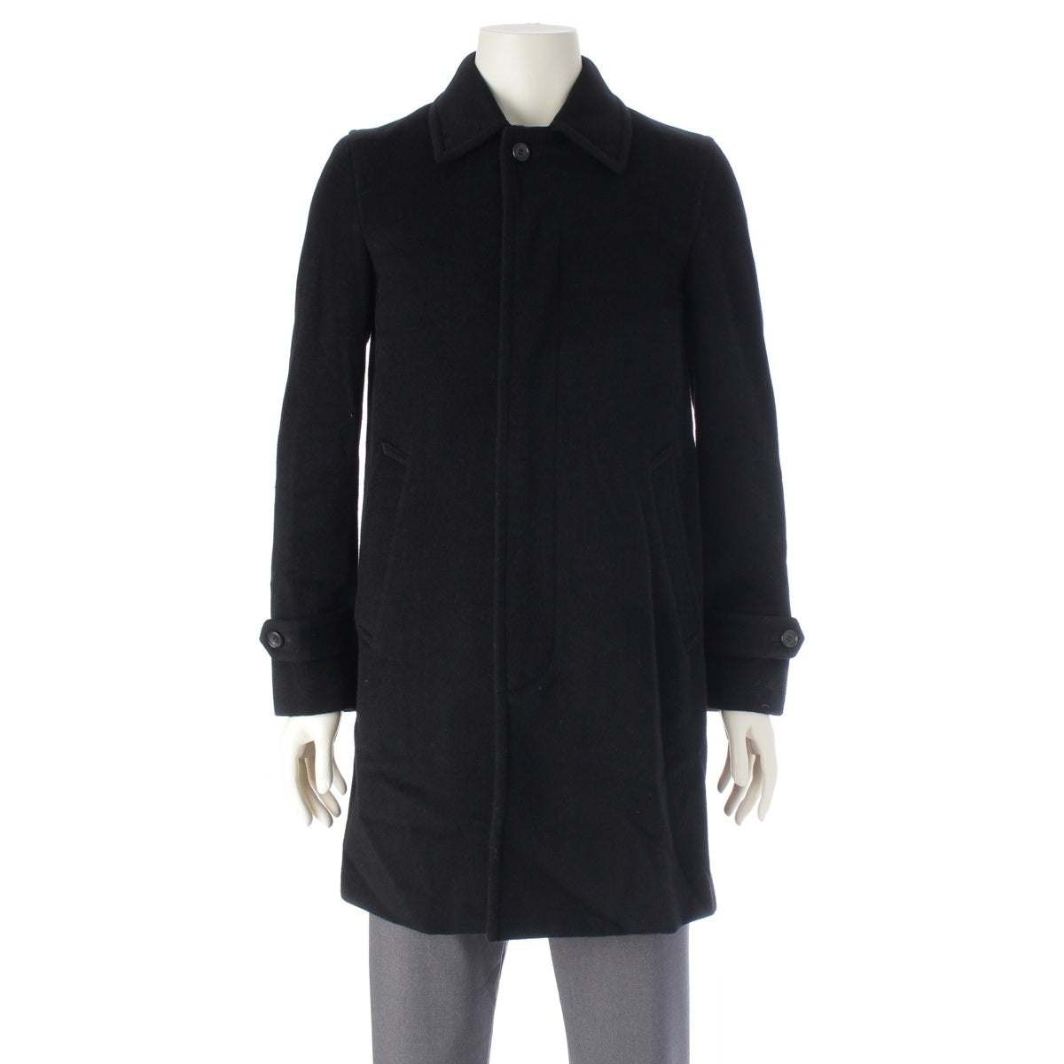 COMME des GARCONS HOMME PLUS Wool cashmere blend Stainless collar coat PP-C017 black XS