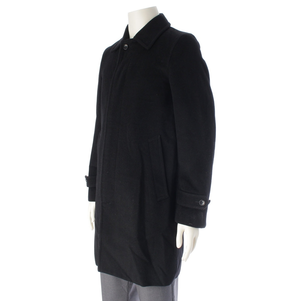 COMME des GARCONS HOMME PLUS Wool cashmere blend Stainless collar coat PP-C017 black XS