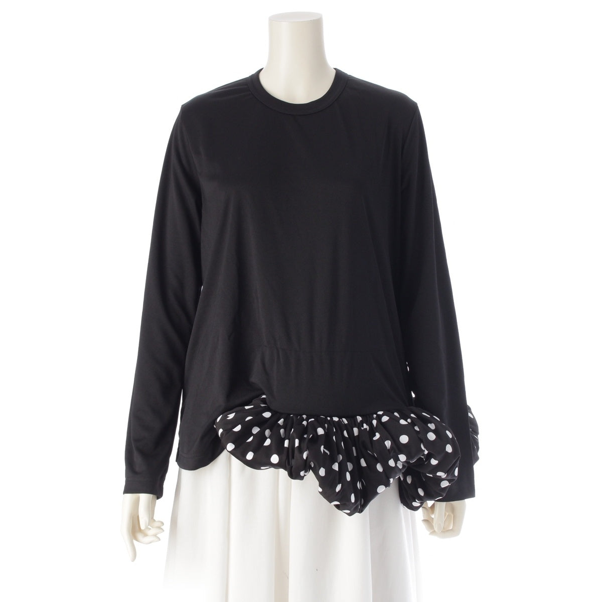 COMME des GARCONS Dot Pattern Hem Docking Design Cut tops GH-T017 black L