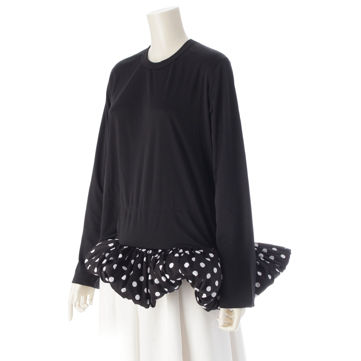 COMME des GARCONS Dot Pattern Hem Docking Design Cut tops GH-T017 black L