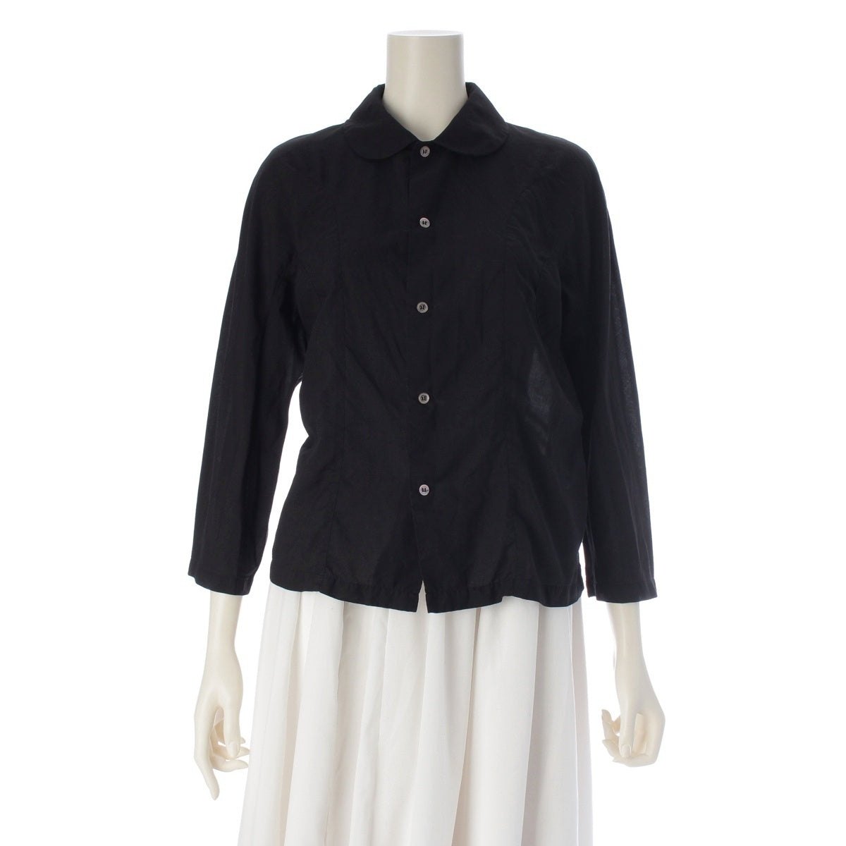 COMME des GARCONS Product dyed round collar shirt blouse tops GP-B015 black XS