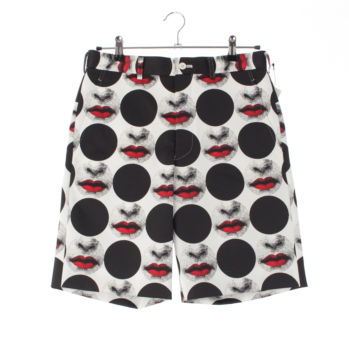 COMME des GARCONS polyester Fornasetti Artist Face Print Dot Short Half Sleeve AD2016 Pants PS-P050 White black XS
