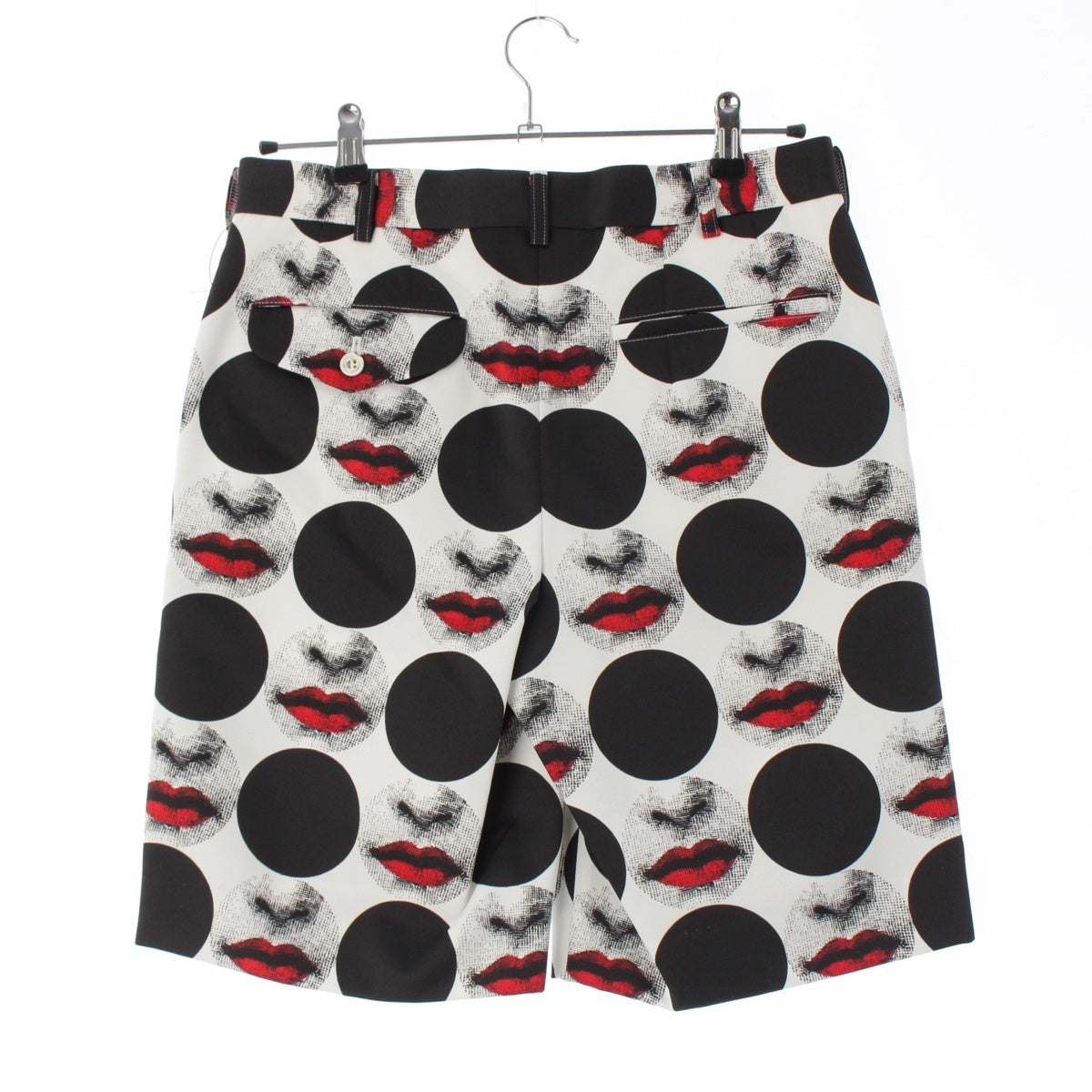 COMME des GARCONS polyester Fornasetti Artist Face Print Dot Short Half Sleeve AD2016 Pants PS-P050 White black XS