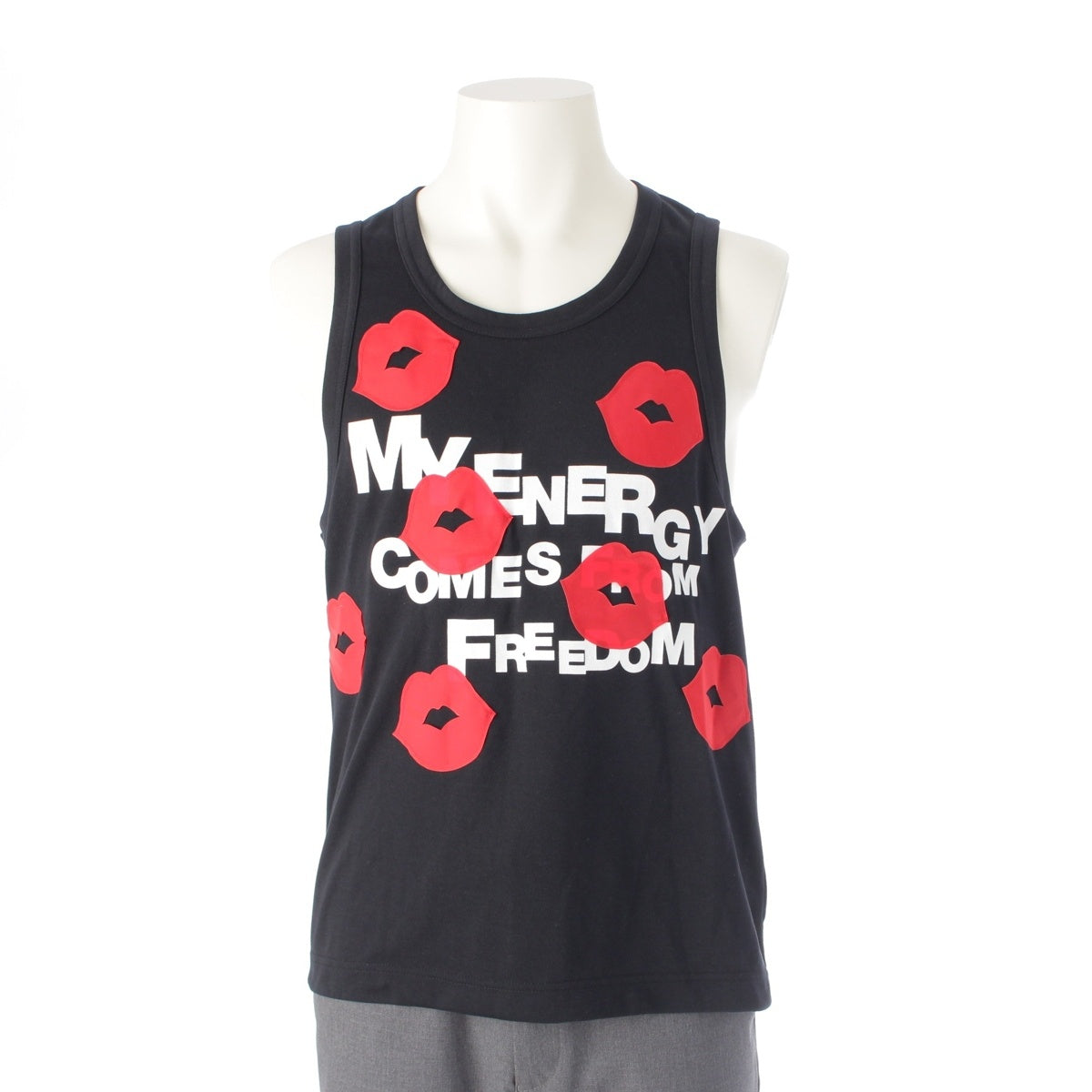 COMME des GARCONS HOMME PLUS Lips Scoop Neck Tank top tops PM-T020 black S