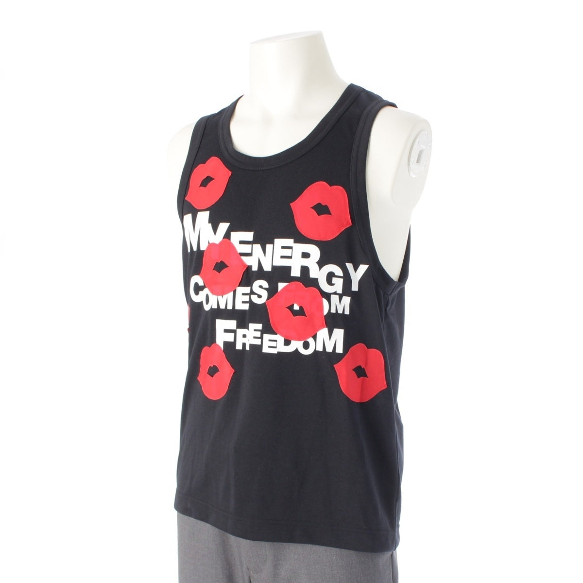 COMME des GARCONS HOMME PLUS Lips Scoop Neck Tank top tops PM-T020 black S