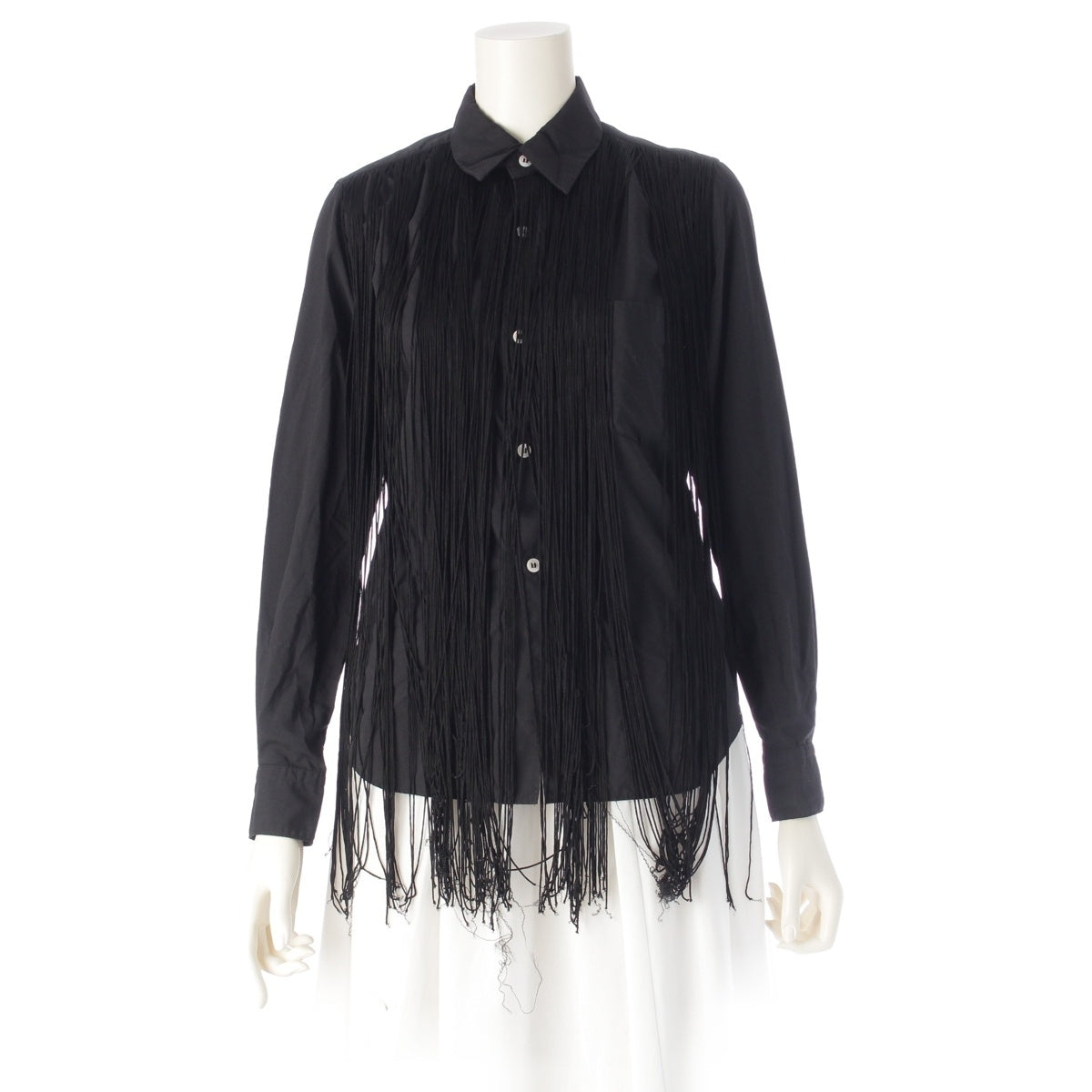 COMME des GARCONS COMME des GARCONS Comcom Product dyed fringe design Long sleeve shirt RI-B007 black XS