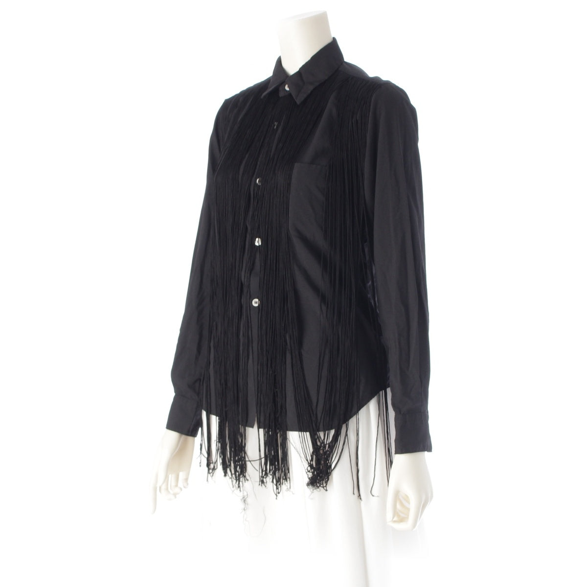 COMME des GARCONS COMME des GARCONS Comcom Product dyed fringe design Long sleeve shirt RI-B007 black XS