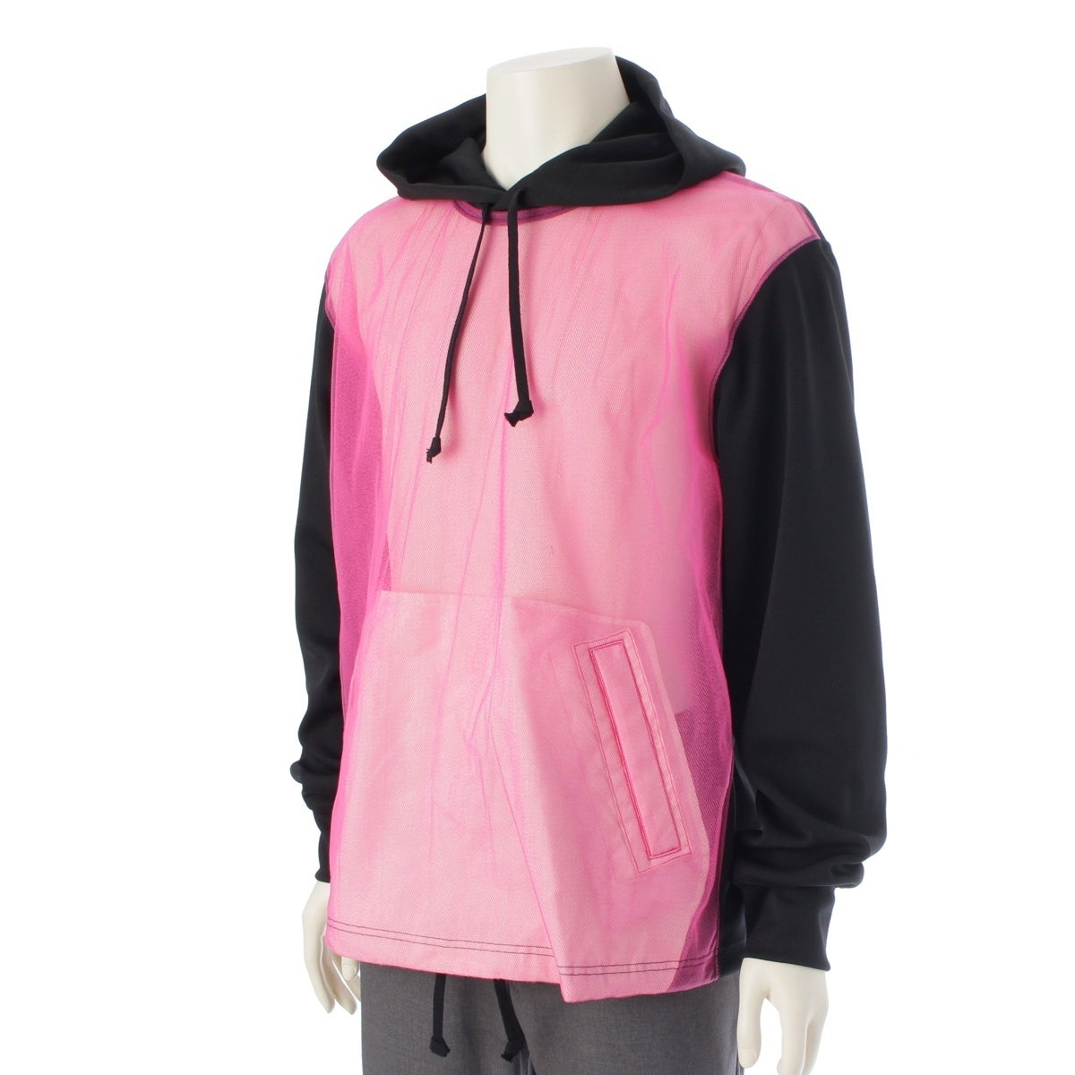 COMME des GARCONS HOMME PLUS Tulle docking design pullover Parker PO-T030 Pink x Black M