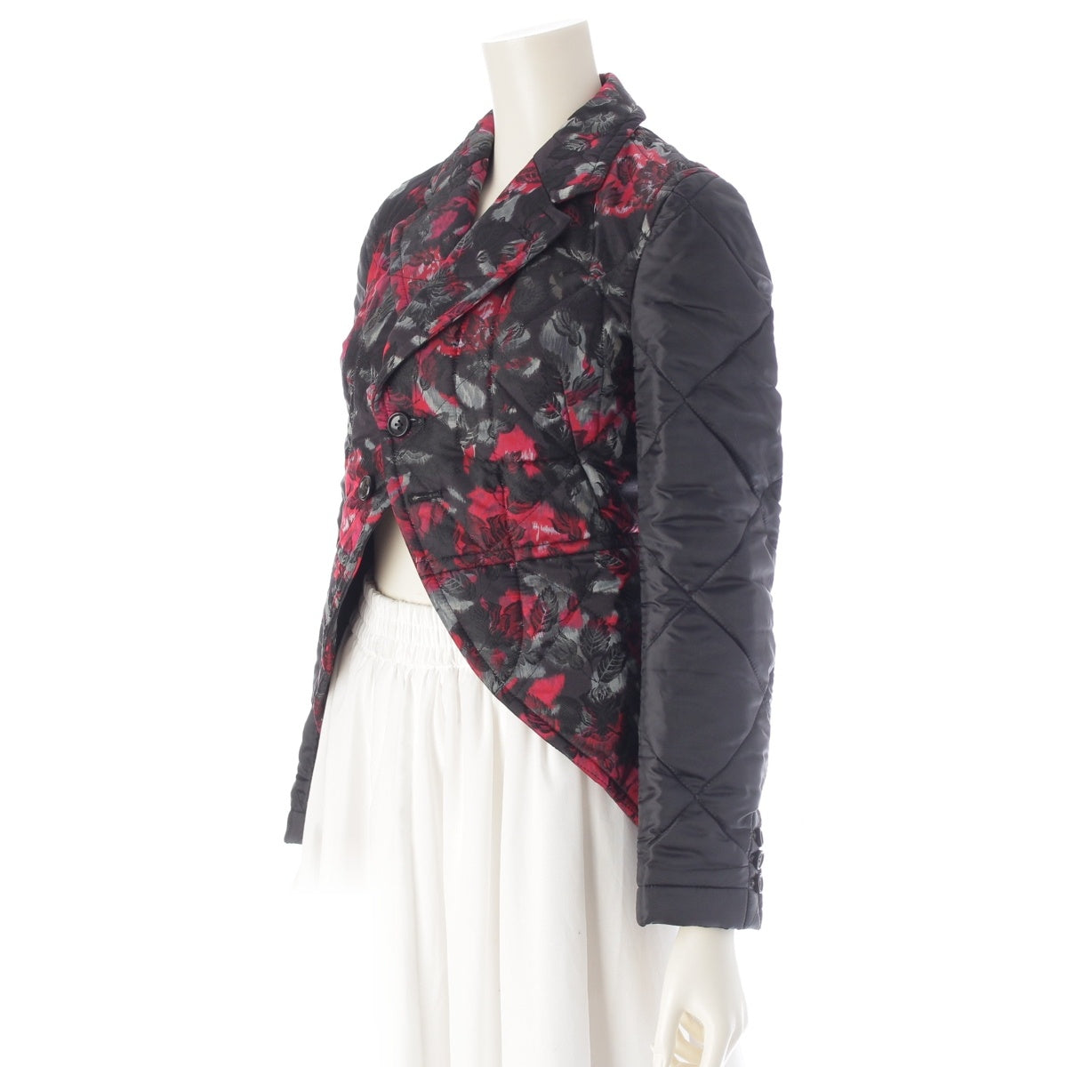 COMME des GARCONS silk Quilted all-over print swallowtail coat tailored jacket GR-J039 multicolor XS