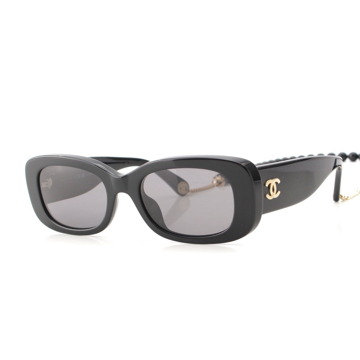 CHANEL Rectangle COCO Mark Ball Chain Strap sunglasses Eyewear 5488-A black 52□19 140