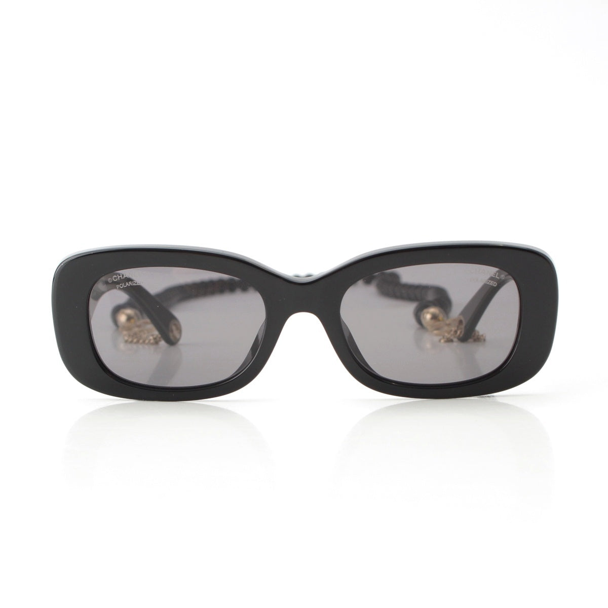 CHANEL Rectangle COCO Mark Ball Chain Strap sunglasses Eyewear 5488-A black 52□19 140