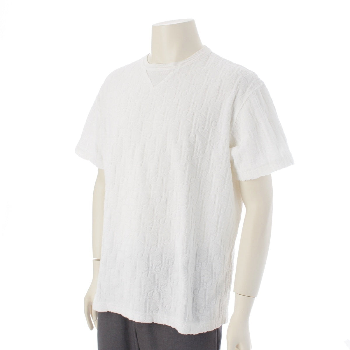 Dior cotton Oblique Pile Trotter Short sleeve T-shirt tops 113J692A0614 white S