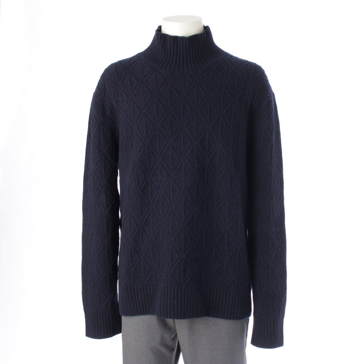 Dior wool CD Diamond High Neck Knit sweater Long sleeve 013M607AT495 Navy L
