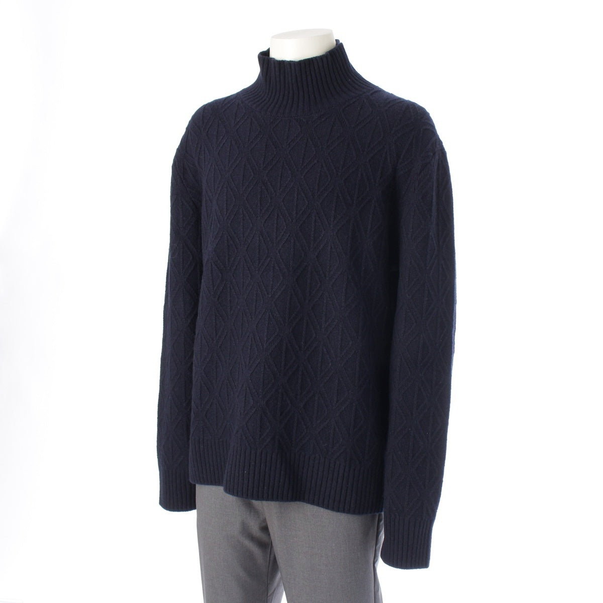 Dior wool CD Diamond High Neck Knit sweater Long sleeve 013M607AT495 Navy L