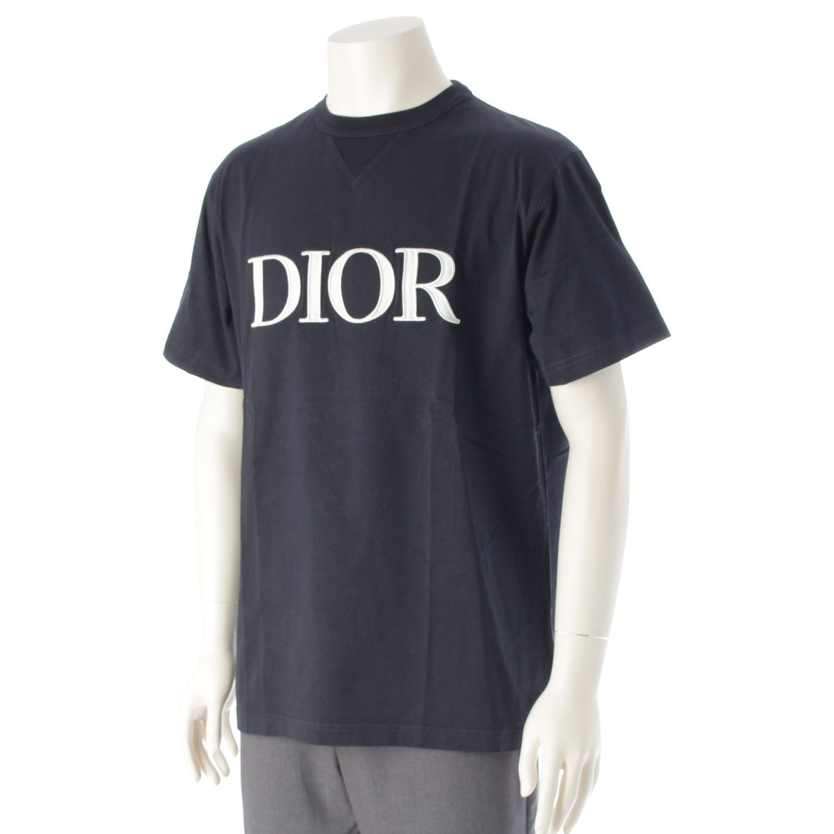 Dior Embroidery Embroidered Logo Oversized Short sleeve T-shirt tops 183J685A0677 Navy M