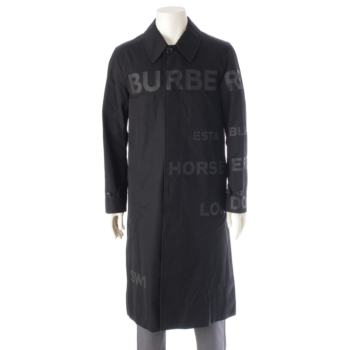 BURBERRY Horseferry Nova Check logo Stainless collar coat 8027714 black 46
