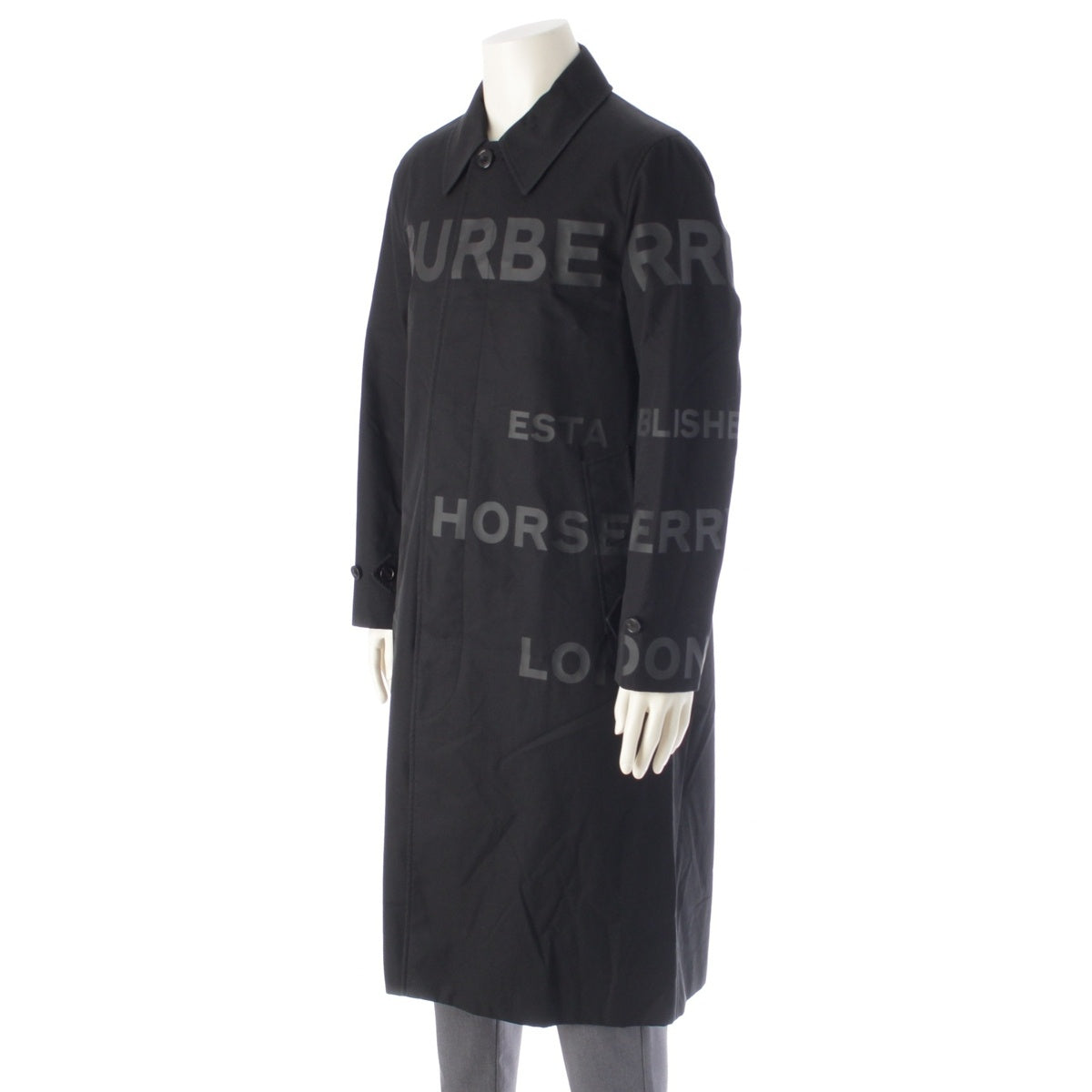 BURBERRY Horseferry Nova Check logo Stainless collar coat 8027714 black 46